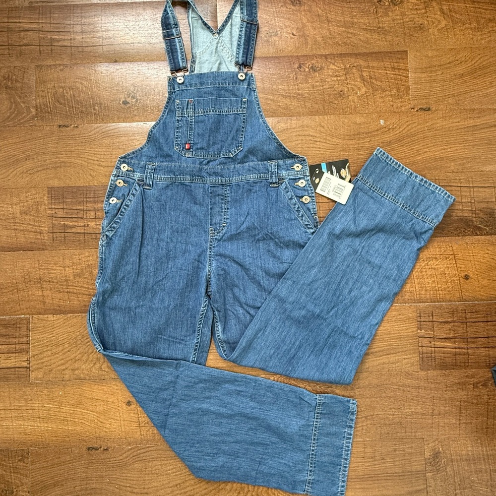 NWT Dickies Overalls Women Small Blue Denim Straight Leg Bib FB206MSB